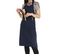 Grembiule blu - 89x69 cm Grembiule da cuoco in cotone per cucina d'albergo Grembiule da ristorante, grembiule da bar per barbecue con tasche