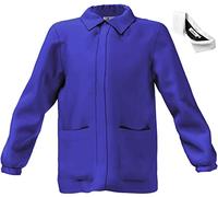 Grembiule Casacca Scuola Elementare Bambino con Chiusura Zip, Bluette, taglia 7 anni - 122 cm