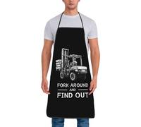 Grembiule Certified Forklift Operator Fork Around And Find Out Unisex Grembiule Da Chef Divertenti Lavoro Grembiuli Per Ristorante Pizza Papa 52X72Cm