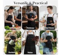 Grembiule Chef Schiena Croce Regolabile Nero con Grandi Tasche Design Impermeabi