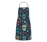 Grembiule Colorful Sugar Skull Mexican Day Of The Dead Unisex Grembiule Uomo Impermeabile Cuoco Grembiuli Per Cottura Lavoro Ristorante 52X72Cm