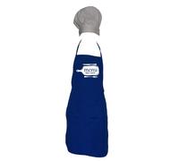 GREMBIULE CON CAPPELLO DA CUOCO MENU BEST TASTE UOMO/DONNA BLU ROYAL CUCINA