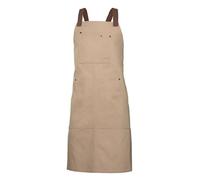 Grembiule con pettorina beige - marrone 46 / 49 tg. unica