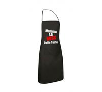 grembiule cotone nero con tasca scritta mamma la boss delle torte idea regalo