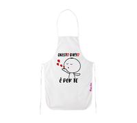 grembiule cucina bianco scritta questo bacio per te festa idea regalo innamorati