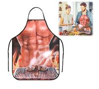 Grembiule Cucina Divertenti Uomo Grembiule Sexy Barbecue Partito Donna Creativo Impermeabile Novità Cottura 3D Grigliare Cosplay Idea Regalo per Fidanzati BBQ Regalo di San Valentino Party Muscle Nerd