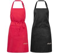 Grembiule cucina impermeabile, BBQ, tasche, regolabile, 2 pz