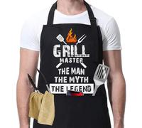 Grembiule Cucina Uomo Donna, Grembiule Masterchef Divertenti Personalizzato, Regolabile XL, Ideale Regalo per Papà Cuoco Chef Marito, con 3 Tasche, Impermeabile