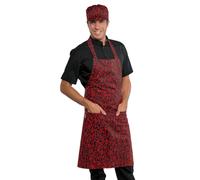 Grembiule Cuoco con Pettorina Rosso Sushi 07 - 70x90 cm - Isacco | Divisa Chef