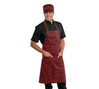 Grembiule Cuoco con Pettorina Rosso Sushi 07 - 70x90 cm - Isacco | Divisa Chef