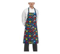 Grembiule Cuoco Unisex Pettorina Bip Apron Daisy Blu - EGOCHEF - Ristorante