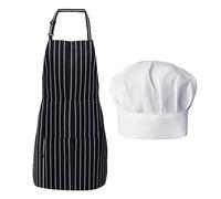 Grembiule Da 1 Pezzo Con Collo All'americana Con Cappello Da Chef in 1 Pezzo, Grembiule Da Forno, Grembiule Antivegetativo Con Collo All'americana, Grembiule Da Chef, Adatto per Casa, Bar, Ristorante