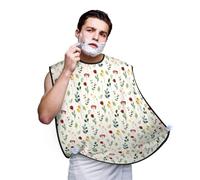Grembiule da barba da uomo, con mini fiori, elegante cattura capelli da barba per lavello, mantello antiaderente per rasatura e toelettatura, accessori da uomo con 2 ventose