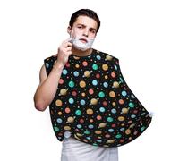 Grembiule da barba, da uomo, con sistema solare, pianeti, spazio, per lavello, mantello antiaderente per rasatura, accessori da uomo con 2 ventose