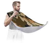 Grembiule da barba da uomo, per tagliare la barba, per rasatura, antiaderente, con 2 ventose, regalo per papà, marito, fidanzato, verde, nero, marrone, mimetico