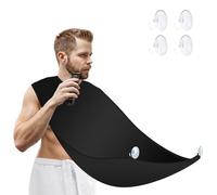 Grembiule da Barba, JUSTIME Impermeabile Grembiule Rasatura Barba Catcher Trim Barba in Pochi Minuti con 4 Ventose per l'uomo. (Nero)
