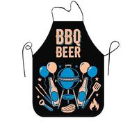 Grembiule da birra per barbecue, per grigliare, nero divertente per feste estive, cucina per adulti, chef e lavoro, nero, 24x31 Inch