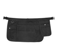 Grembiule da cameriera con 9 tasche in tela, mezzo grembiule for utensili, cintura regolabile, lavoro, for la pulizia dell'hotel Per Elettricisti Falegnami(Black)
