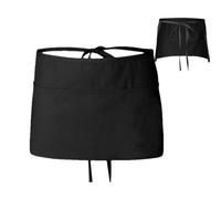 Grembiule da cameriera con tasche, grembiule da cameriere in cotone con 3 tasche, grembiule per la gestione dei soldi, grembiule da portata, e impermeabile, per donne, uomini, camerieri, Nero ,