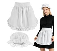 Grembiule Da Cameriera Set Halloween Retro Grembiule Bianco Copricapo