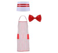 Grembiule da cameriere a righe alla moda con due tasche per il servizio al