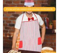 Grembiule da cameriere a righe alla moda con due tasche per il servizio al