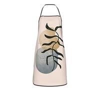 Grembiule Da Chef Beautiful Boho Leaves Irregular Circle Shape Divertenti Grembiule Regolabile Lavoro Grembiuli Per Cottura Giardinaggio Bbq 52X72Cm