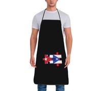 Grembiule Da Chef Cuba Puerto Rico Flags Puzzles Divertenti Grembiule Da Uomo Unisex Cuoco Grembiuli Per Giardinaggio Ristorante Cottura 52X72Cm