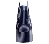 Grembiule Da Chef Professionale Blu E Bianco - 93x69 Cm | 100% Cotone Per Macellai, Barbecue E Ristoranti | Grembiule Da Cucina Resistente Con Doppie Tasche | Stile Masterchef