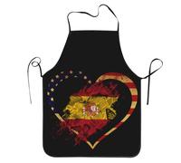 Grembiule Da Cucina America Flag And Spain Spanish Flag Grembiuli Impermeabile Grembiule Uomo E Donna Grembiuli Da Cucina Per Caffetteria Ristorante Grigliare