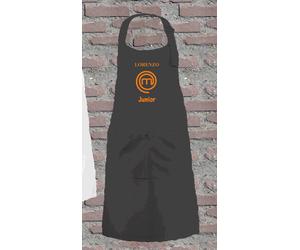 GREMBIULE DA CUCINA BIANCO NERO ROSA BAMBINO PERSONALIZZATO CON NOME MASTERCHEF