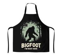 Grembiule Da Cucina Bigfoot, Sono Proprio Qui, Sasquatch Con 2 Tasche Grembiule Regolabile Grembiuli Industriali Per Barbecue Grigliata Cottura Al Forno