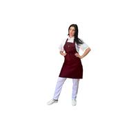 Grembiule da Cucina Bordeaux 2pz Ricamo Gratuito per Bar Ristorazione Albergo Barista Cameriere Divisa da Lavoro Uomo Donna Made in Italy