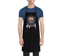Grembiule da Cucina Chef Day of Mourning Skull And Bones Grembiule da Ristorante Multiuso Divertente Grembiuli Pulizia delle Mani, per Barbecue, Bistrò, Caffetteria, 52x72cm