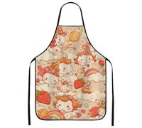 Grembiule da cucina con cavallo magico, grembiule da cucina fantasioso per adulti, grembiule lavabile beige con unicorni magici, Beige, 24x31 Inch