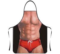 Grembiule da cucina con muscolo 3D uomo e bikini donna divertente grembiule da cucina impermeabile 3D muscoloso uomo grembiule da cucina cucina barbecue party musclenerd adulto grembiule regalo per