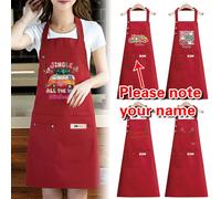 Grembiule da cucina con nome regolabile Grembolo da cottura personalizzato con tasca frontale * Abbigliamento da lavoro unisex per il baking, i lavori domestici e l'ingaggio Tagli UnicaPoliammide