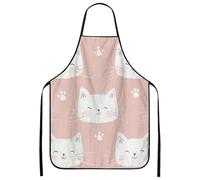 Grembiule da cucina con simpatici gatti, divertente grembiule lavabile per cucina, barbecue, giardinaggio e chef, Pesca, 24x31 Inch