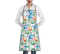 Grembiule da cucina con stampa di uova di Pasqua, grembiule da cucina con tasche, unisex, grembiule da cuoco per barbecue e giardinaggio