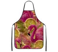 Grembiule da cucina con uccelli tropicali tropicali, color pesca, floreale, grembiule da cucina, in lino botanico estivo, lavabile per barbecue Gardeni, Pesca, 24x31 Inch