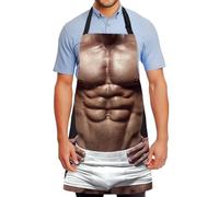 Grembiule da Cucina Creativo Uomo Muscoloso 3D, Grembiule Regolabile, Impermeabile e Divertente per BBQ, Cosplay e Feste, Regalo Originale per Uomini, Papà, Marito o Fidanzato, Uomo Muscoloso