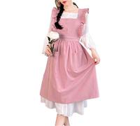 Grembiule da Cucina da Donna, Grembiule Vintage Regolabile, Incrociato sul Retro con Tasche per Cucinare, Cuocere al Forno, Dipingere,One Size,Pink