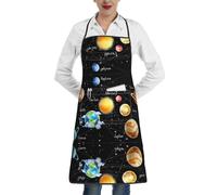 Grembiule da cucina da donna in tessuto impermeabile con pianeti stelle e Via Lattea