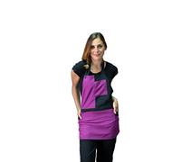 grembiule da cucina, davantino donna, Vari Colori, per barista, bar, pub, cameriera, ristorante, hotel, settori: ristorazione e servizi, Made in Italy (nero e fucsia, Cuba)