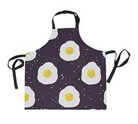 Grembiule da cucina di qualità con tasche in camicia, con motivo a uova, per donne e uomini, per cucinare, ristoranti, caffetterie, camerieri, grembiuli con collo regolabile, Multi