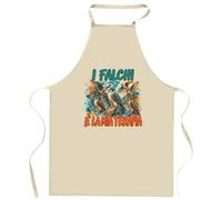 Grembiule da Cucina Divertente con Scritta I Falchi È la Mia Terapia | Grembiule in Cotone 90 × 60 cm, Collo Regolabile | Cucina Pasticceria Barbecue | Regalo per Lui e per Lei, Festa del Papà