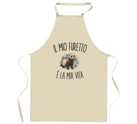 Grembiule da Cucina Divertente con Scritta Il Mio Furetto È La Mia Vita | Grembiule in Cotone 90 × 60 cm, Collo Regolabile | Cucina Pasticceria Barbecue | Regalo per Lui e per Lei, Festa del Papà