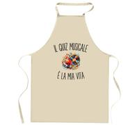 Grembiule da Cucina Divertente con Scritta Il Quiz Musicale È La Mia Vita | Grembiule in Cotone 90 × 60 cm, Collo Regolabile | Cucina Pasticceria Barbecue | Regalo per Lui e per Lei, Festa del Papà