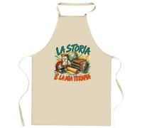 Grembiule da Cucina Divertente con Scritta La Storia È la Mia Terapia | Grembiule in Cotone 90 × 60 cm, Collo Regolabile | Cucina Pasticceria Barbecue | Regalo per Lui e per Lei, Festa del Papà