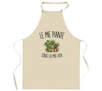 Grembiule da Cucina Divertente con Scritta Le Mie Piante Sono La Mia Vita | Grembiule in Cotone 90 × 60 cm, Collo Regolabile | Cucina Pasticceria Barbecue | Regalo per Lui e per Lei, Festa del Papà
